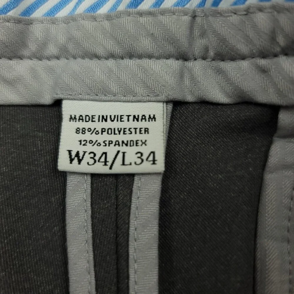 FootJoy Mens 34 x 30 Golf Pants Athletic‎ Fit Gray Trousers Stretch